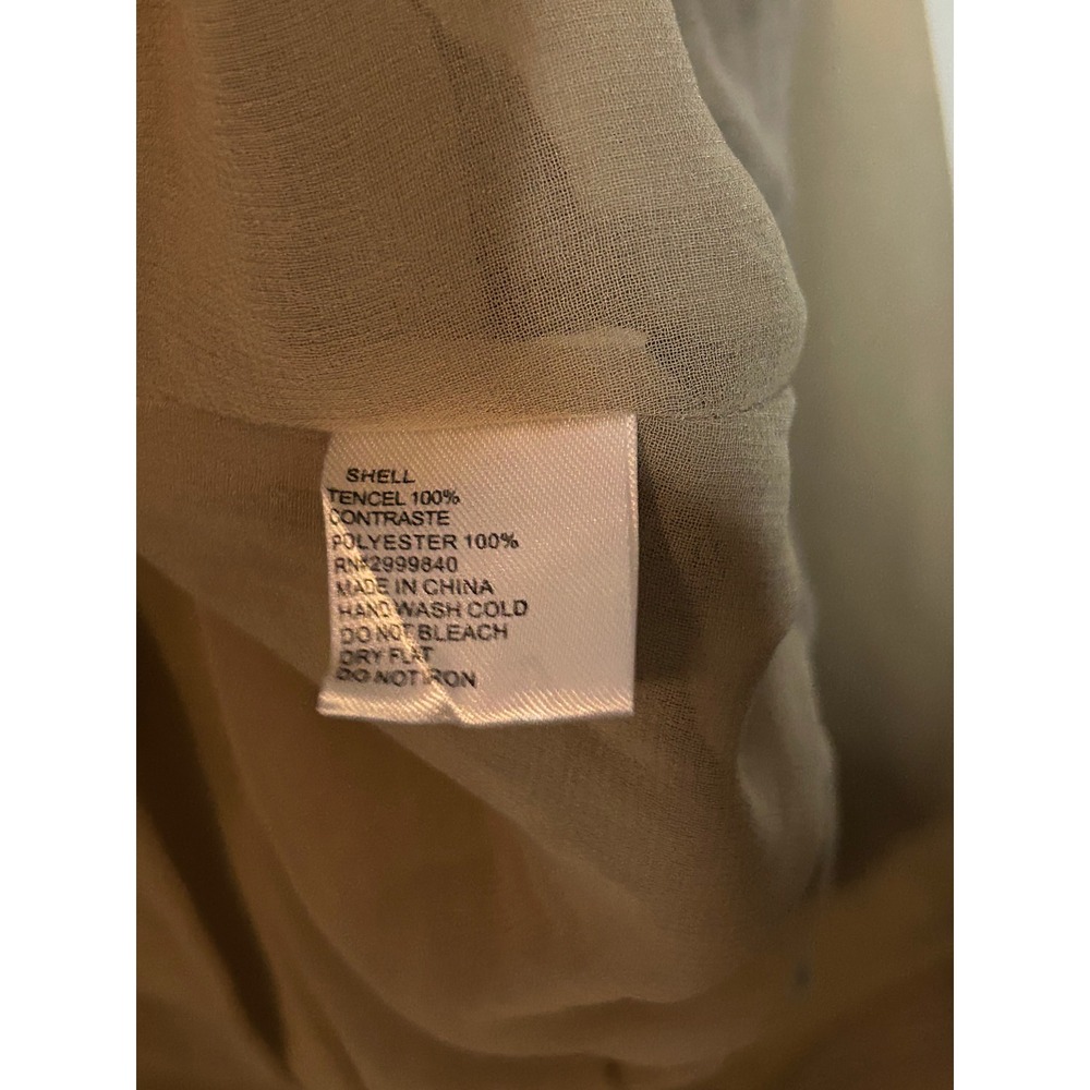 Giannibini Women's Beige Sheer Blouse Long Sleeve Cross Front Tencel Top M - Picture 4 of 10